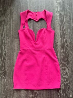 Oh Polly Fuchsia heart cutout Dress